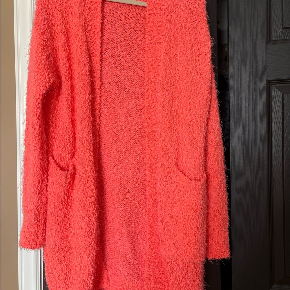Michelle Mae Vibrant Coral Cardigan